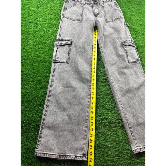 Celebrity Ace 90s Skater Jeans Womens 9/29 Black Wash Cargo High Rise Grunge Y2K - Picture 11 of 15